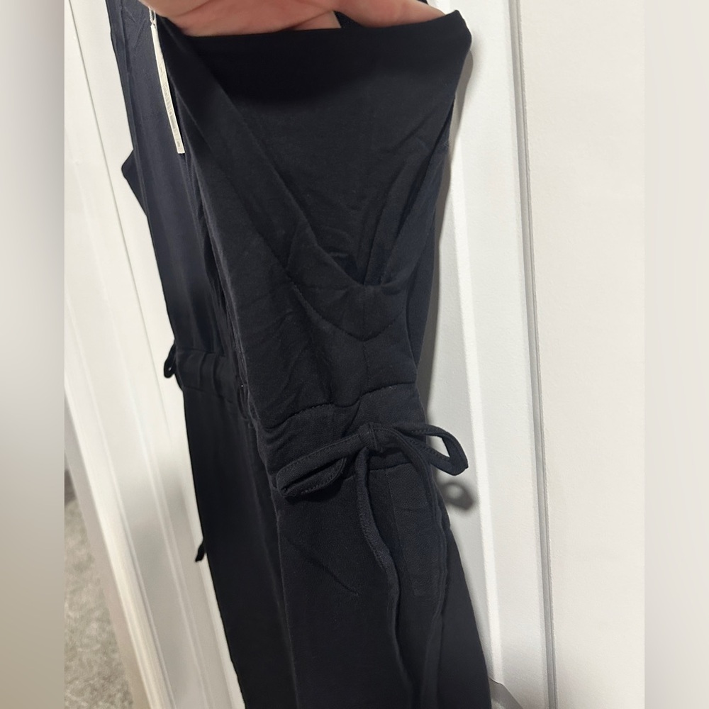 NWT A New Day Sleeveless Black Ruched Tie Waist Dress. - Picture 3 of 7